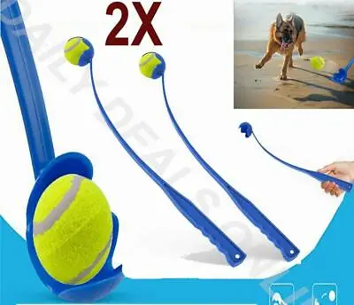 £6.85 • Buy 2x Ball Thrower Launcher Dog & Puppy Chucker Tennis Pet Toy Walking Fetch Play