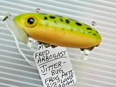 Vintage OHIO Fred Arbogast Jitterbug Body & Lip Frog Pat. Topwater Fishing Lure • $0.99