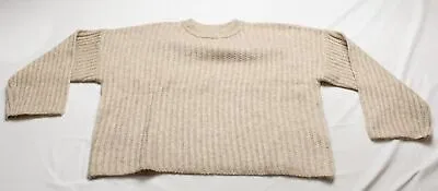 Topshop Women's Ribbed Crew Neck Drop Shoulder Sweater MR2 Mink Medium (US 8-10) • $21.24