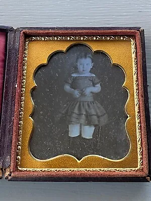 Antique Daguerreotype Identified Girl Florence Amelia Dean Manchester Vermont • $125