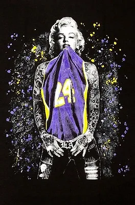 Marilyn Monroe Kobe Bryant Los Angeles LA Lakers Men's Black T-Shirt Tee • $8.49