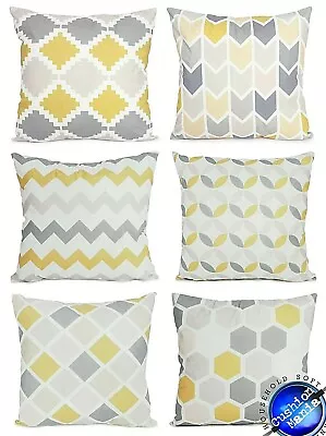 £3.99 • Buy Large Cushion Cover Or Filled Cushion Mustard Yellow Digital Print NEW 6 Designs