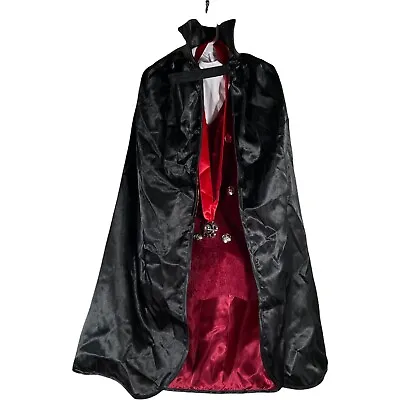 Vampire Child Medium Shirt Vest Cape Necklace Costume Black Red Fashion World • $14.88
