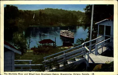 Muskoka River & Wharf From Drumkerry Cabins~Bracebridge Ontario Canada~steamboat • $4.77
