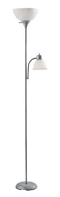 72'' Combo Floor Lamp Adjustable Reading Lamp Silver Plastic Modern • $15.88
