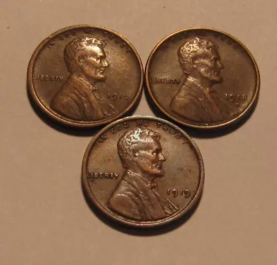 1916 1918 S 1919 Lincoln Cent Penny - Extra Fine Condition - 15SA • $1.61