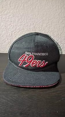 Black Red San Franciso 49ers Vintage SnapBack Size M / L . Medium / Large • $14.99