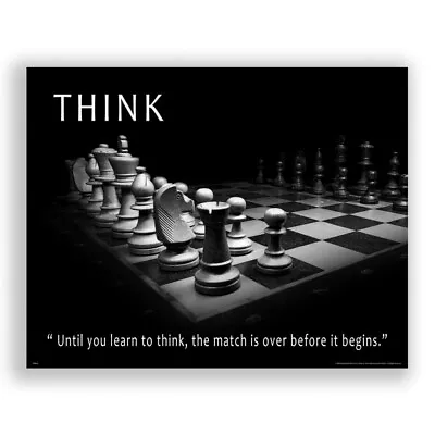 Chess Game Match Motivational Poster Art Print Think Quote Wall 8x10 Inches • $7.95