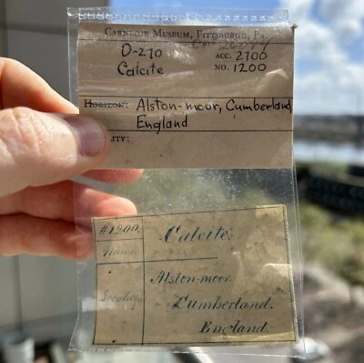 £120 • Buy **CALCITE - Alston Moor, Cumbria, England Ex. Carnegie Museum Ex. Jefferis