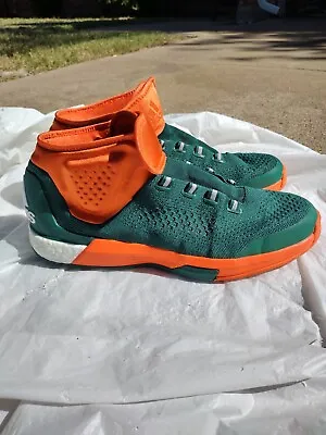 Adidas Crazylight Boost 2015 Sz 15 Miami Hurricanes F37188 Green Orange • $50