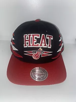 Miami Heat Mitchell Ness Snapback Hat Cap Diamond Repro NBA Red Black NWT • $22.99