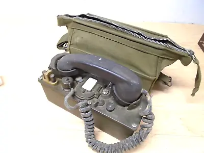 Genuine Us Army Vietnam War Ta-312/pt Field Telephone Phone Radio & Carry Case • $139.99