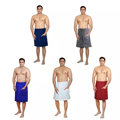 Men’s 100% Cotton Adjustable Body Wraps Spa Shower Towel Bath Wraps • $14.24