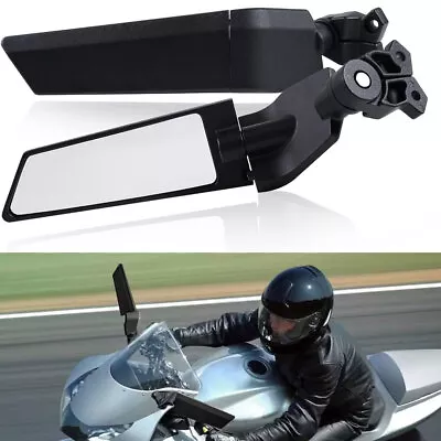 Motorcycle Adjustable Rearview Wind Wing Mirror For KAWASAKI Ninja 400 650 ZX10R • $36.90