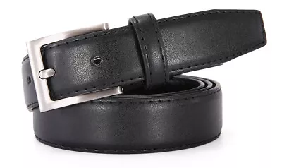 Mens Casual Leather Belts With Single Prong Buckle Basic Dress Belt 1 1/8  Wide • $9.99