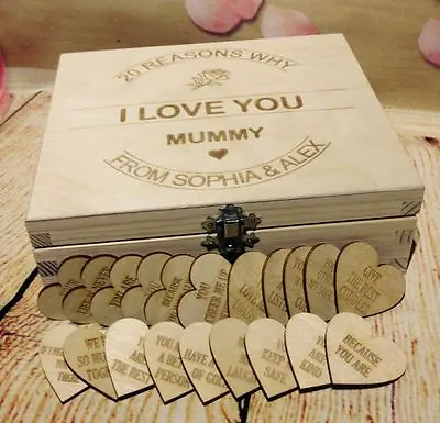 Personalised Reasons I Love You Hearts Tags Mothers Day Present Wedding Daughter • £9.59