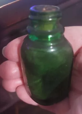 Vintage Medicine Bottle - Small Green With Cork • $25