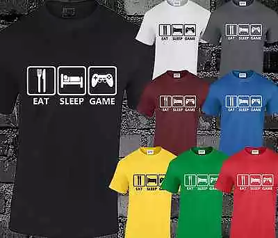 Mens T Shirt Eat Sleep Game S-5XL • £7.99