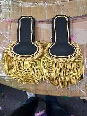 Gold Bullion Shoulder Epaulette With Fringe Embroidered Tassel Shoulder Sold   • $75