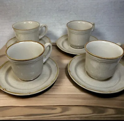 Set Of 4 Vintage Coffee Cups And Saucers Classics By Hearthside Stoneware Japan￼ • $16
