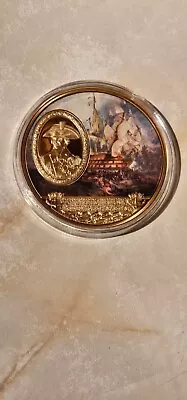 2014 Horatio Nelson Battle Of Trafalgar Gold Plated Proof Coin/Medallion  + COA • £15