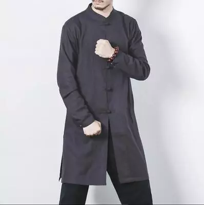 Mens Chinese Cotton Linen Tang Suit Shirt Coat Jacket Tai Chi Kung Fu Uniform • $30.31