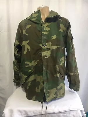 USGI Military Cold Weather Parka Large Long Woodland Camouflage Gortex Read**** • $48.20