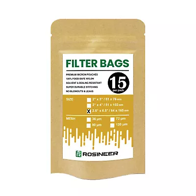 Rosineer Premium Filter Bags 2.5 X6.5  36/72/90/120 Micron Mesh Options • $11.95