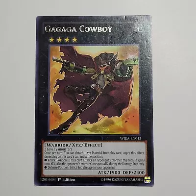 Yugioh - Gagaga Cowboy - LP/NM - Rare - Non-Holo - WIRA-EN043 - 1st Edition  XYZ • $4.12