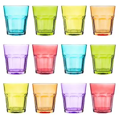 12x Coloured Water Glasses Party Cocktail Tumblers 305ml 6 Colours • £29