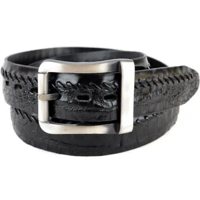 Men's Los Altos Black Genuine Crocodile Caiman Belly Casual Belt  • $99.99