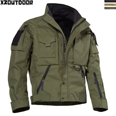 Waterproof Mens Multi Pocket Windproof Jacket Army Military Tactical Casual Coat • $104.49