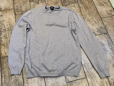 H&M Mens Crew Neck Sweater Tan With Brown Elbow Patches Medium Cashmere Blend • $20