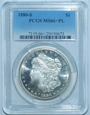 1880 S PCGS MS66+PL Prooflike Morgan Silver Dollar Nice Cameo Contrast • $854.99