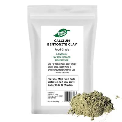 SMART SOLUTIONS Calcium Bentonite Clay Food Grade 2 Lb Pure Indian Healing Clay • $24.78