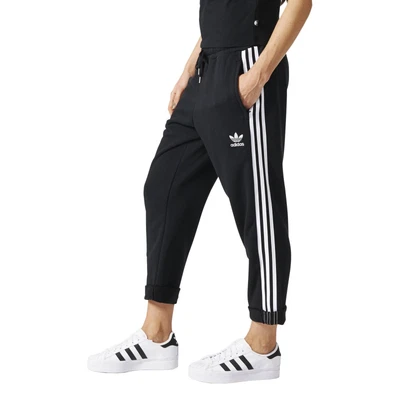 $35 • Buy Adidas Originals Women's 3-Stripes Cropped Track Pants - Black - Clearance