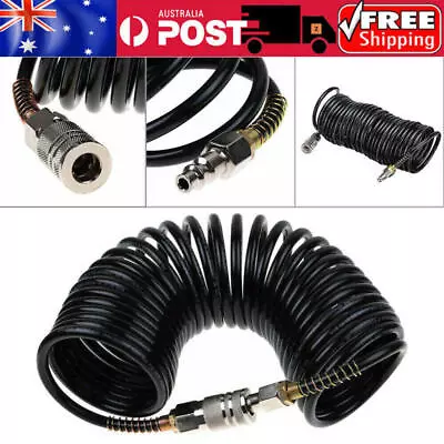 Air Hose Fittings Recoil Pneumatic Airline Compressor 200 PSI Quick Coupler 7.5M • $20.99