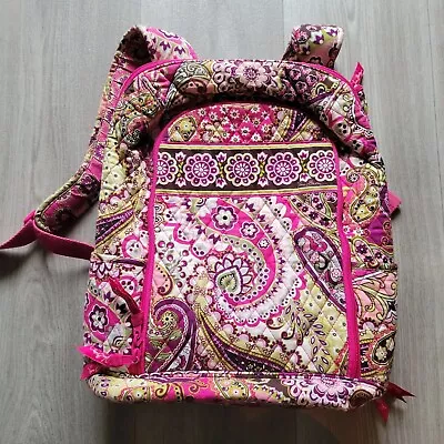 Vera Bradley Essential Large Backpack Laptop Very Berry Paisley Pink • $39.99