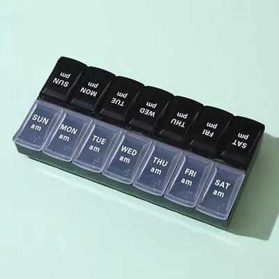 7 Day Weekly Pill Organizer Case Medicine Large Storage Box AM PM 2 Times A Day • $3.25