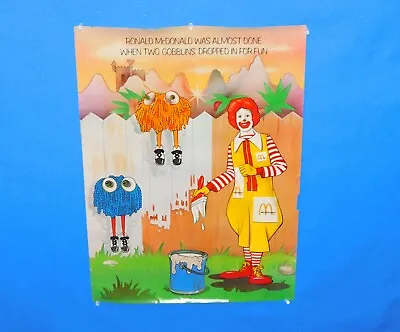 1976 MCDONALD'S 16X22-INCH POSTER W/ RONALD MCDONALD & FRY GUYS PAINTING FENCE!! • $14.99