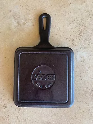 Lodge Square 5WS Cast Iron Skillet 5-1/2  USA Grilled Cheese Camping Vintage • $11.89