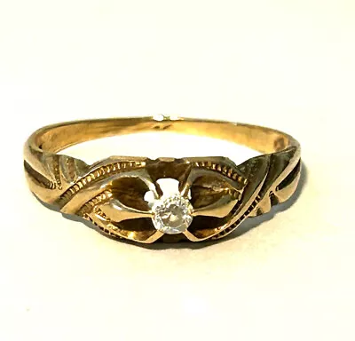 Vintage Diamond 14Kt Gold Ring Circa 1900 • $285