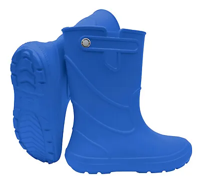 JUNIOR Kids Boys Girls Wellies Rain Boots Warm Lined Wellington Boots EVA • £4.99