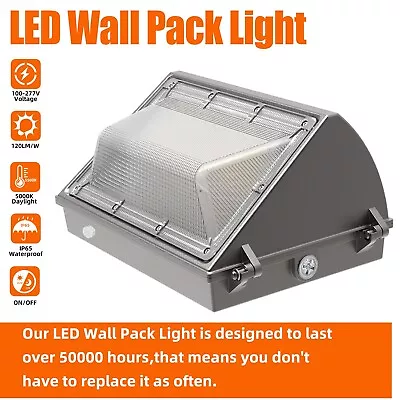 125W LED Wall Pack Light Dusk To Dawn Commercial Industrial Outdoor Lights 5000K • $77