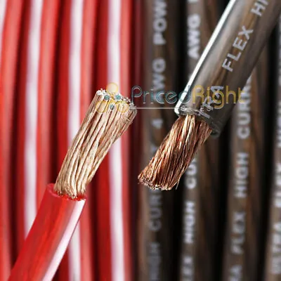 50 FT 4 Gauge Power Cable 25 Ft Red 25 Ft Black Ground Ultra Flex CCA Wire PW4GA • $42.95