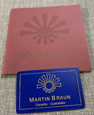 Martin Braun Watch Manual Booklet & Open Unfilled Warranty Guarantie Card NEW • $280.25