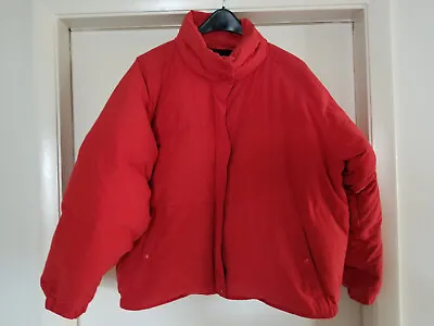 Eddie Bauer Premium Outdoor Outfitter Goose Down Puffer Zip Up Jacket Red Large • $45.99