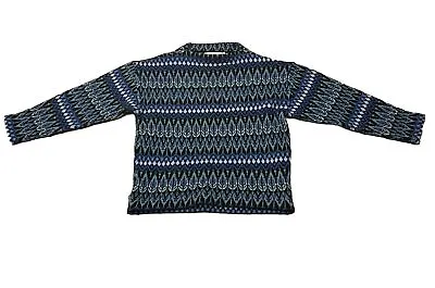 VTG Iceland 100% Wool Sweater Sweden Hans Heitsch Jersey Modeller Blue Women’s L • $54.99