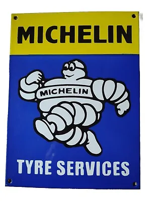 MICHELIN TYRES ENAMEL SIGN - Retro Garage Workshop Forecourt Advertising Metal • £69.95