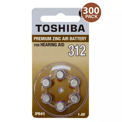 Toshiba Hearing Aid Batteries Size 312 (300 Batteries) • $67.97